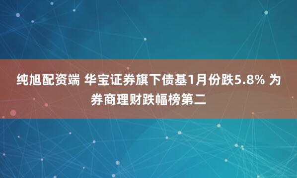 纯旭配资端 华宝证券旗下债基1月份跌5.8% 为券商理财跌幅榜第二